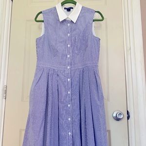 Pinstripe button-up dress